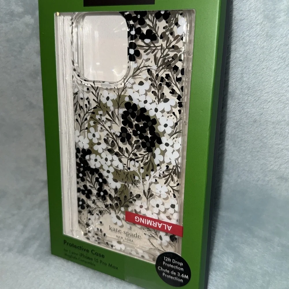 kate spade Black and White Floral iPhone 15 Pro Max Case